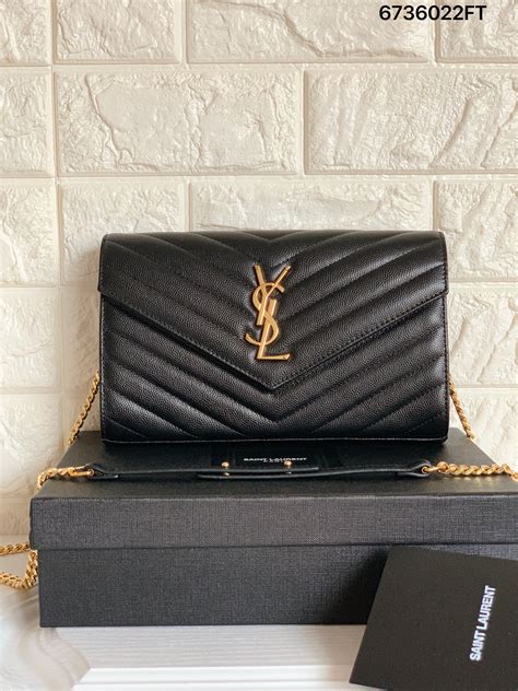 ysl gold black bag|ysl black bag gold chain.